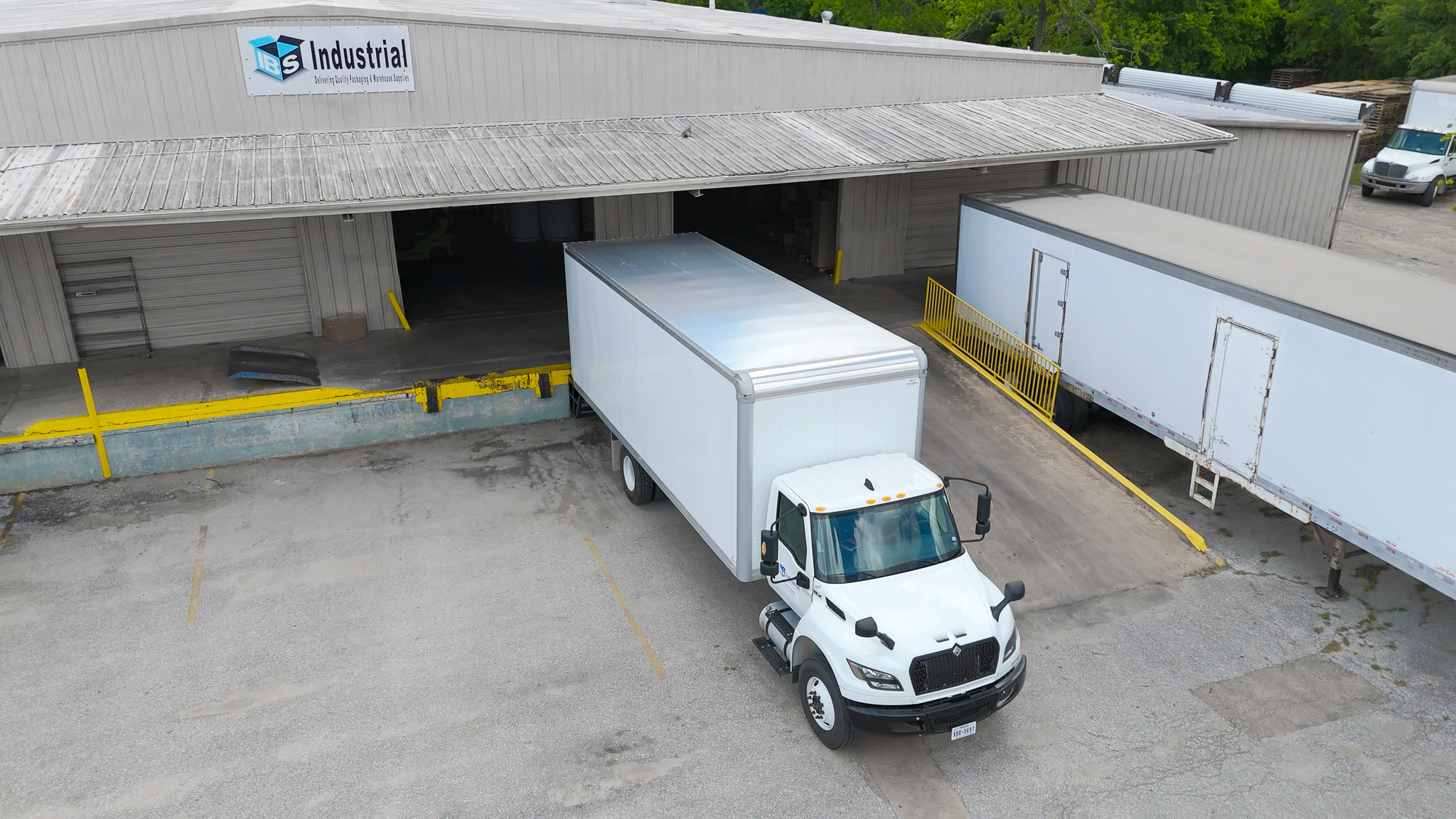 box truck parked at loading dock