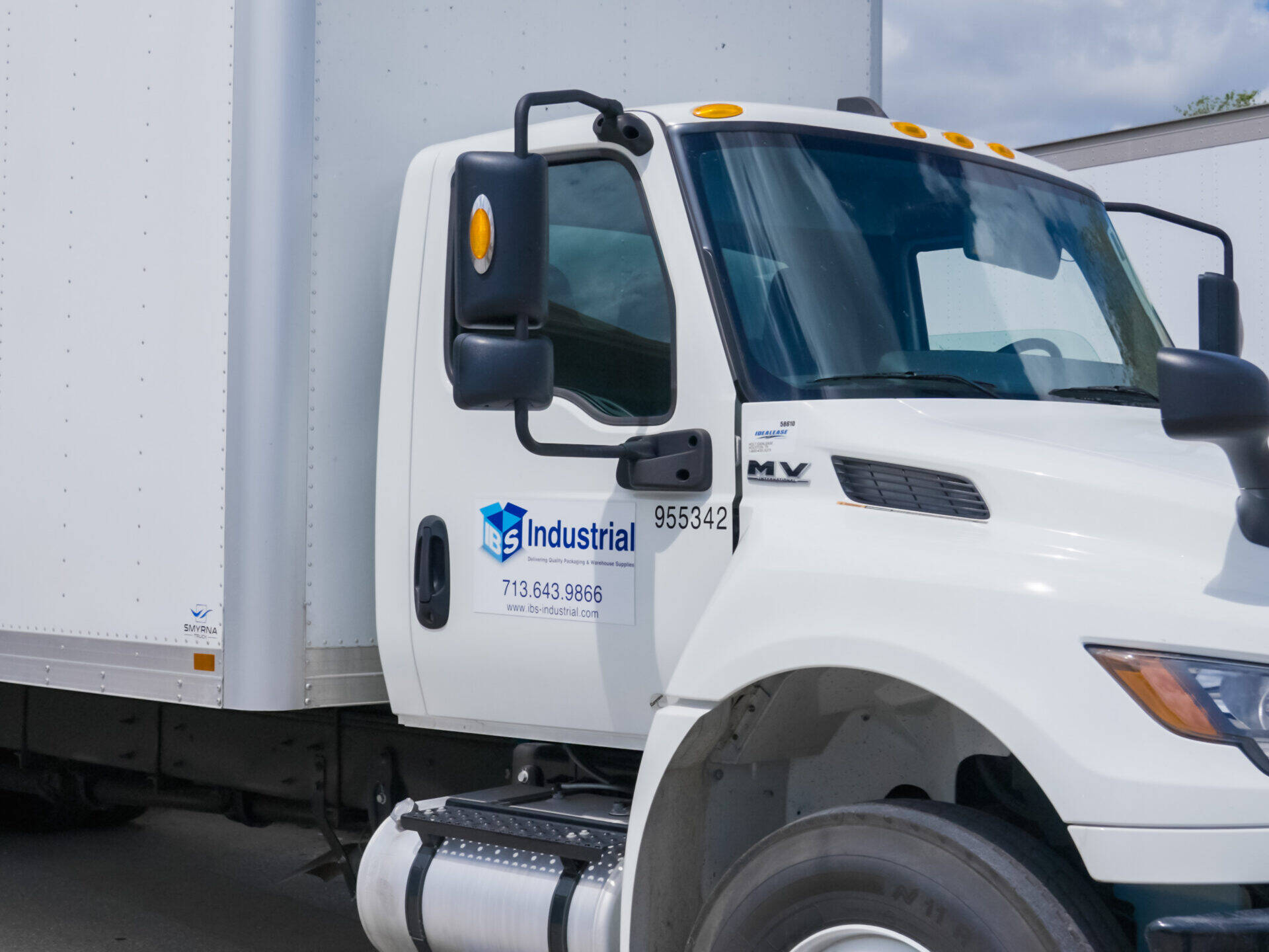 front of delivery truck