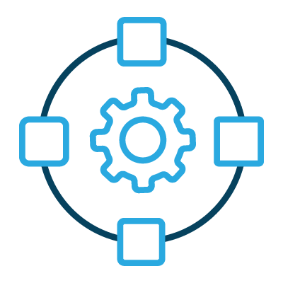 circle with gear in the center icon
